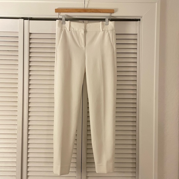 NWOT J. Crew Cameron Slim Cropped Pant Ivory / White 00 - Picture 4 of 6